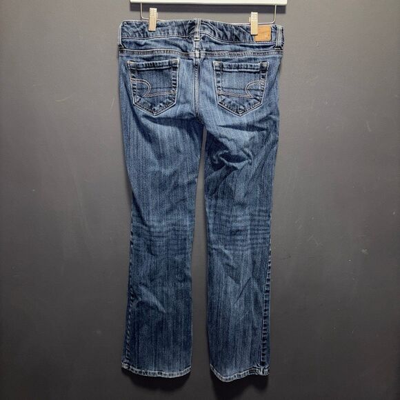 American Eagle Womens Favorite Boyfriend Jeans 4 short Low Rise Dark Wash - Picture 6 of 10